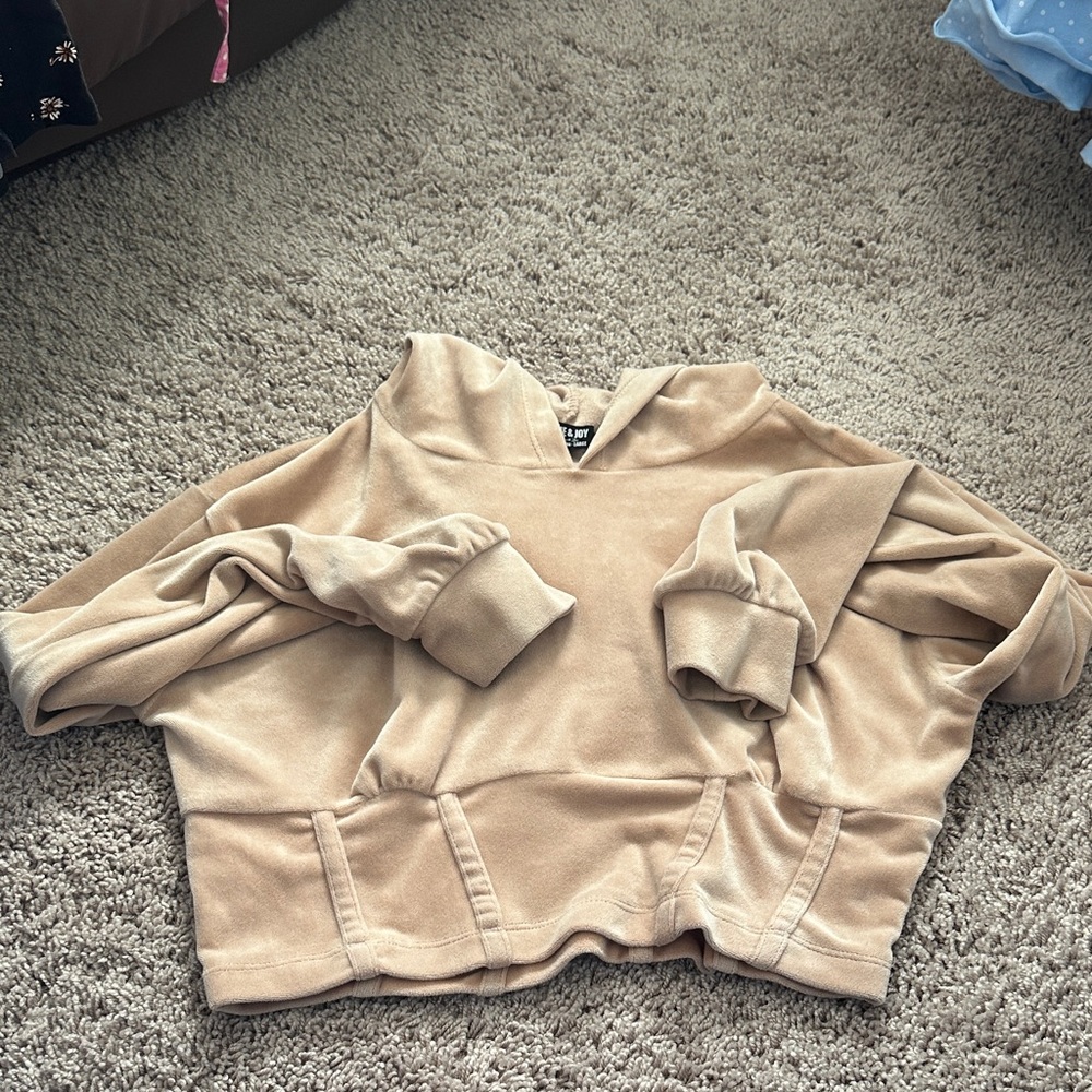 Tan cropped hoodie Jolie & joy size large